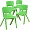 Flash Furniture Green Plastic Stackable School Chair with 12'' Seat Height, PK4 4-YU-YCX4-001-GREEN-GG - alternate 4